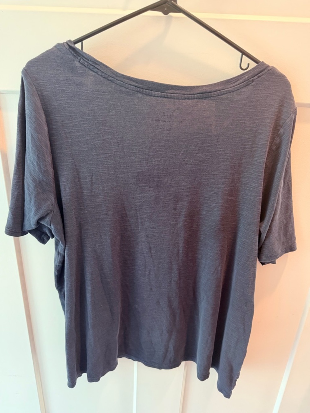 J Jill Pima Cotton Tee Womens Scoop Neck Elbow Sleeve Black Soft Basic Top L - Picture 4 of 8